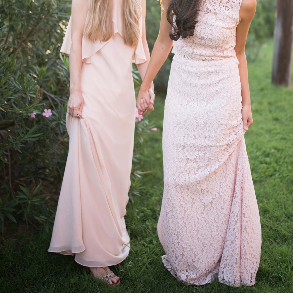 Blush Lace Mermaid Maxi Skirt by Love Tanya